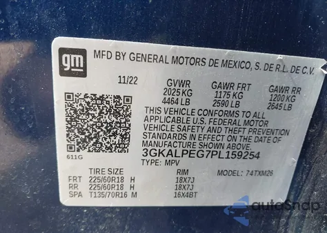 2023 GMC Terrain Fwd Slt z USA, uszkodzony, nr VIN 3GKALPEG7PL159254